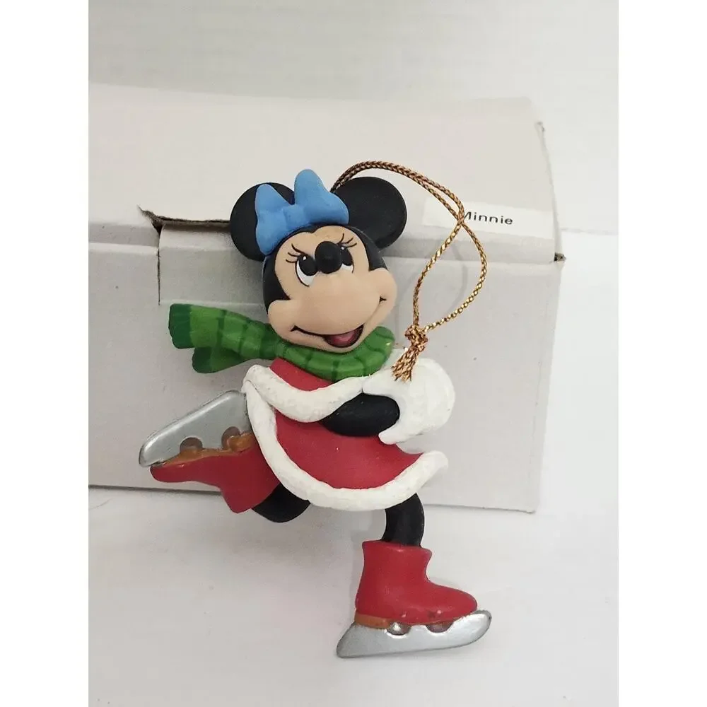 Vintage Disney Mickey Minnie Christmas Ornament Pair Boxed Holiday Tree Set
